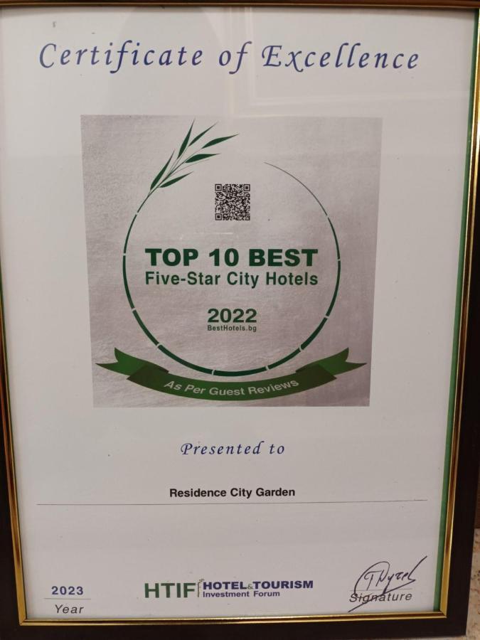 Residence City Garden - Certificate Of Excellence Top 10 Best Five-Stars City Hotels For 2024 Awarded By Htif 普罗夫迪夫 外观 照片